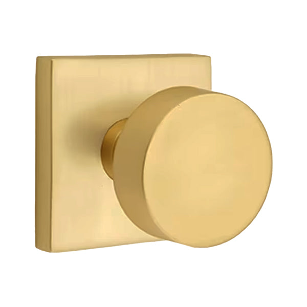 Emtek Round Interior Mortise Knob with Square Rosette