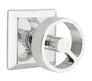 Emtek Spoke Interior Mortise Knob with Quincy Rosette