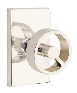 Emtek Spoke Interior Mortise Knob with Modern Rectangular Rosette