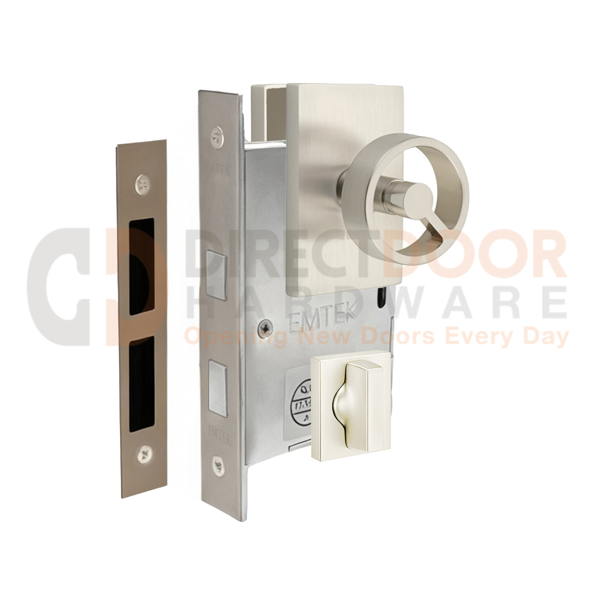 Emtek Spoke Door Knob with Modern Rectangular Rosette