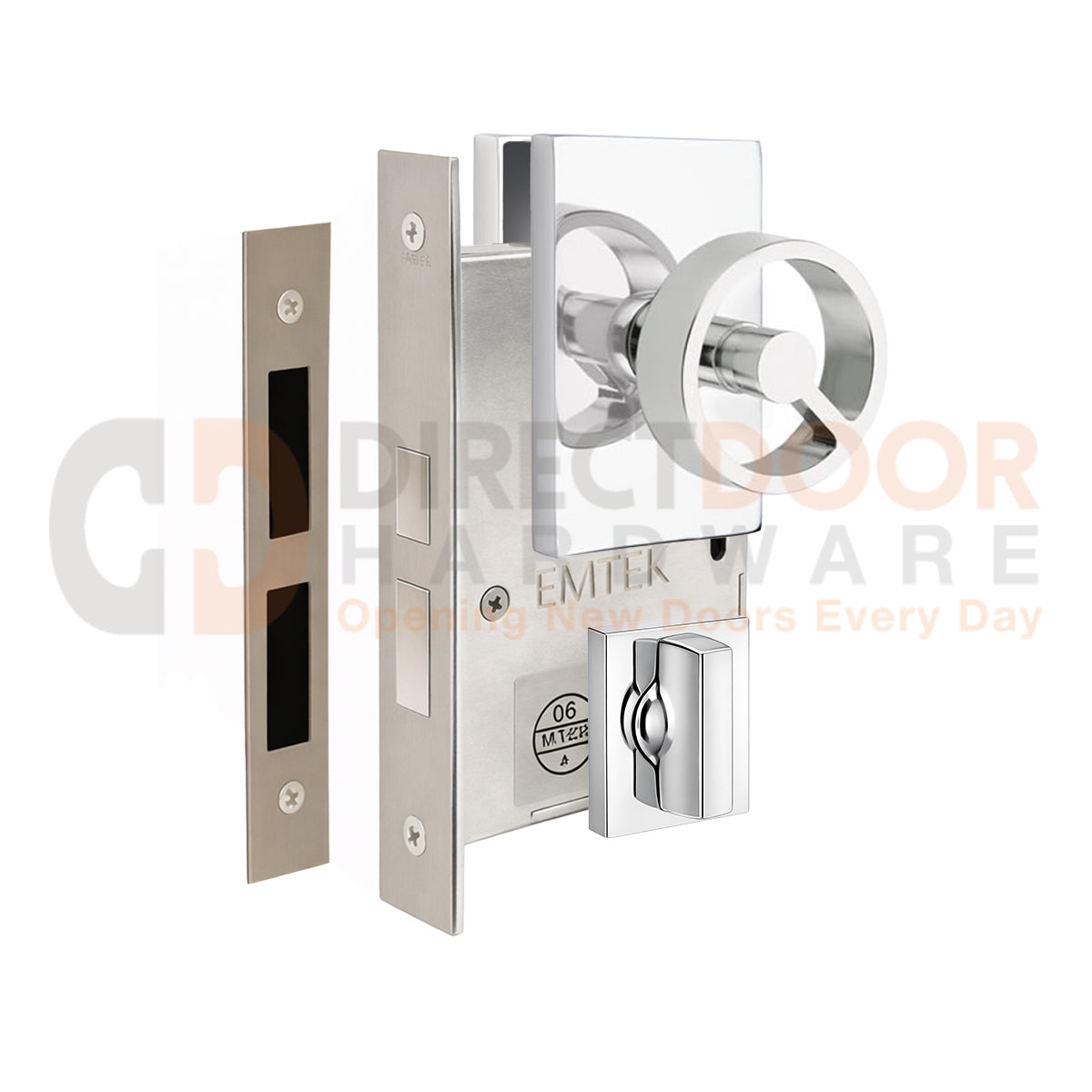 Emtek Spoke Door Knob with Modern Rectangular Rosette