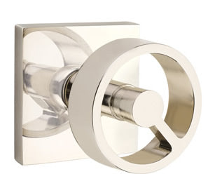 Emtek Spoke Interior Mortise Knob with Square Rosette