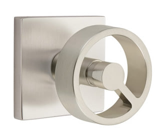 Emtek Spoke Interior Mortise Knob with Square Rosette