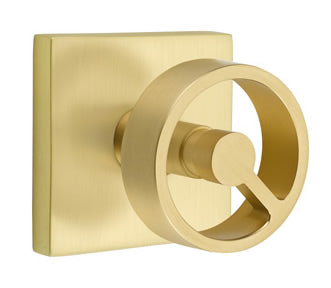 Emtek Spoke Interior Mortise Knob with Square Rosette