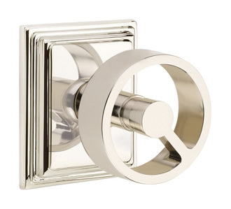 Emtek Spoke Knob with Wilshire Rosette - Polished Nickel