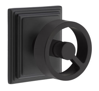 Emtek Spoke Knob with Wilshire Rosette - Flat Black
