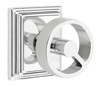 Emtek Spoke Knob with Wilshire Rosette - Polished Chrome