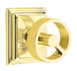 Emtek Spoke Knob with Wilshire Rosette - Unlaquered Brass