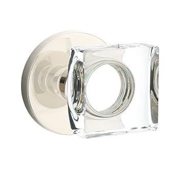 Emtek Square Crystal Knob with Disk Rosette