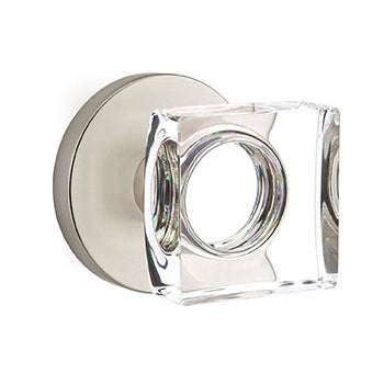 Emtek Square Crystal Knob with Disk Rosette