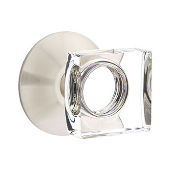 Emtek Square Crystal Knob with Modern Rosette