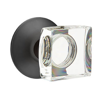 Emtek Square Crystal Knob with Modern Rosette
