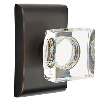 Emtek Square Crystal Knob with Neos Rosette