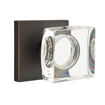 Emtek Square Crystal Knob with Square Rosette
