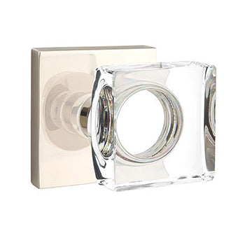 Emtek Square Crystal Knob with Square Rosette