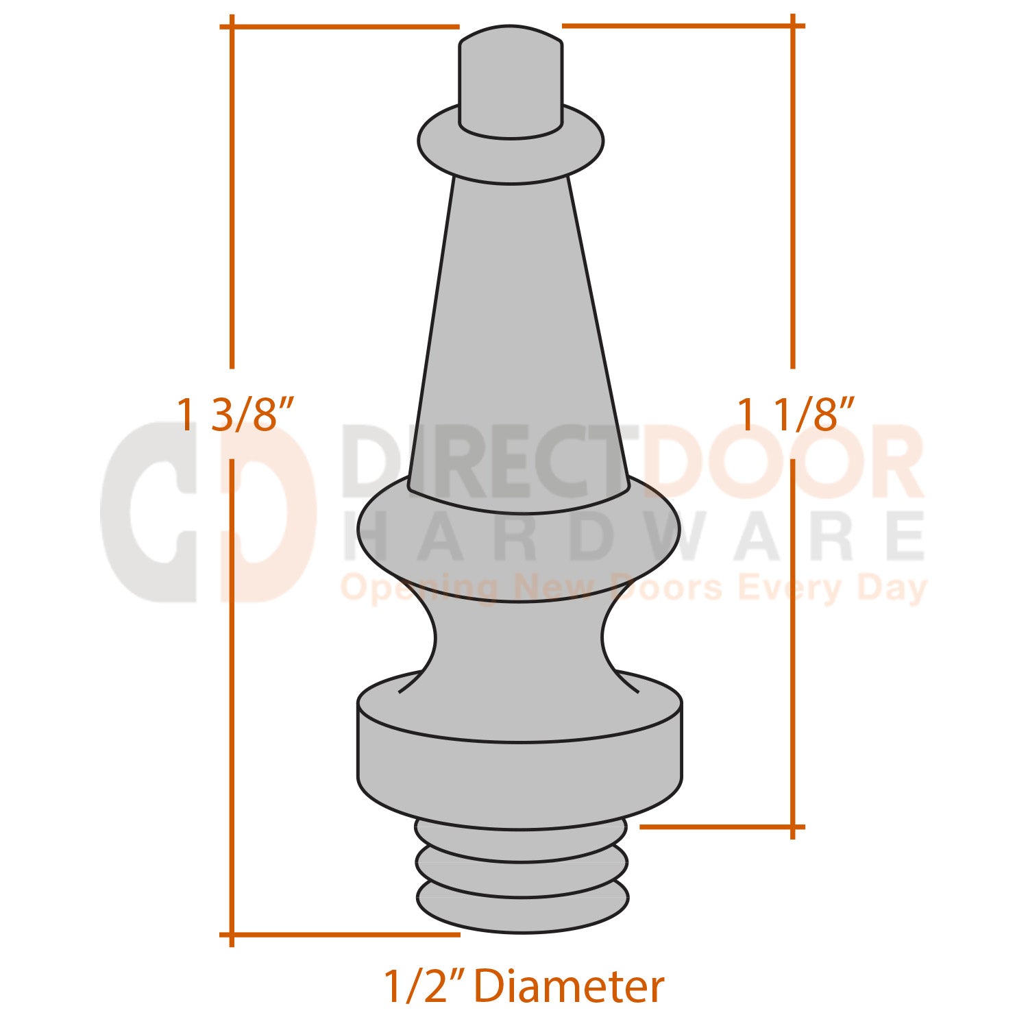 Measurements for Emtek Steeple Tip Sets