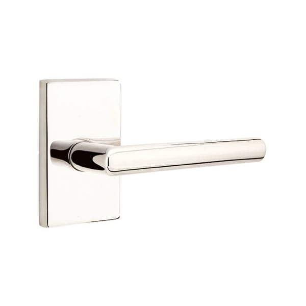 Emtek Stuttgart Interior Mortise Lever with Modern Rectangular Rosette