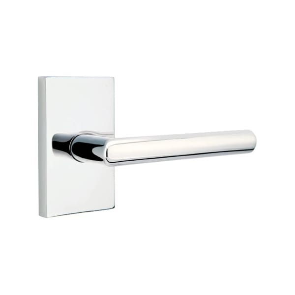 Emtek Stuttgart Interior Mortise Lever with Modern Rectangular Rosette
