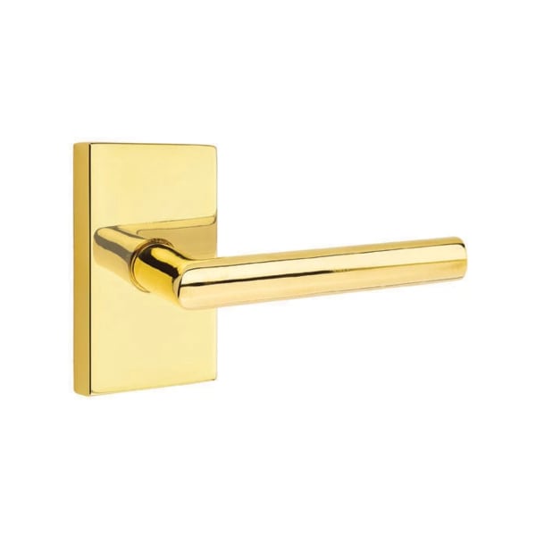 Emtek Stuttgart Interior Mortise Lever with Modern Rectangular Rosette