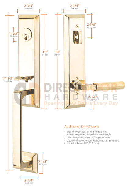 Emtek Transitional Heritage Monolithic Handleset