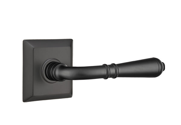 Emtek Turino Lever - Quincy Rosette - Flat Black