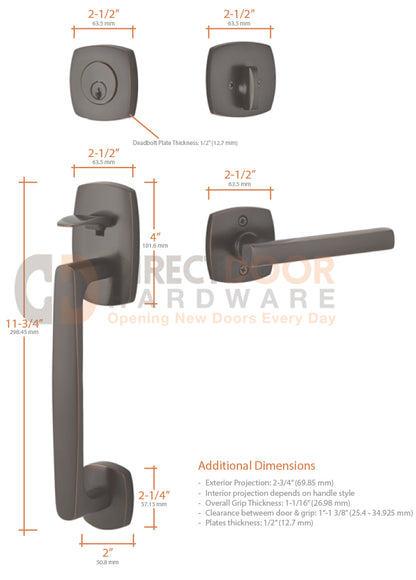 Emtek Urban Modern Sectional Entrance Handleset