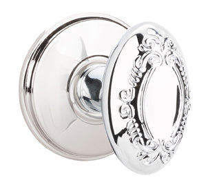 Emtek Victoria Knob with Watford Rosette in Polished Chrome