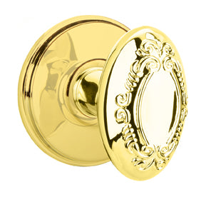 Emtek Victoria Knob with Watford Rosette in Polished Brass
