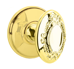 Emtek Victoria Knob with Watford Rosette in Unlaquered Brass
