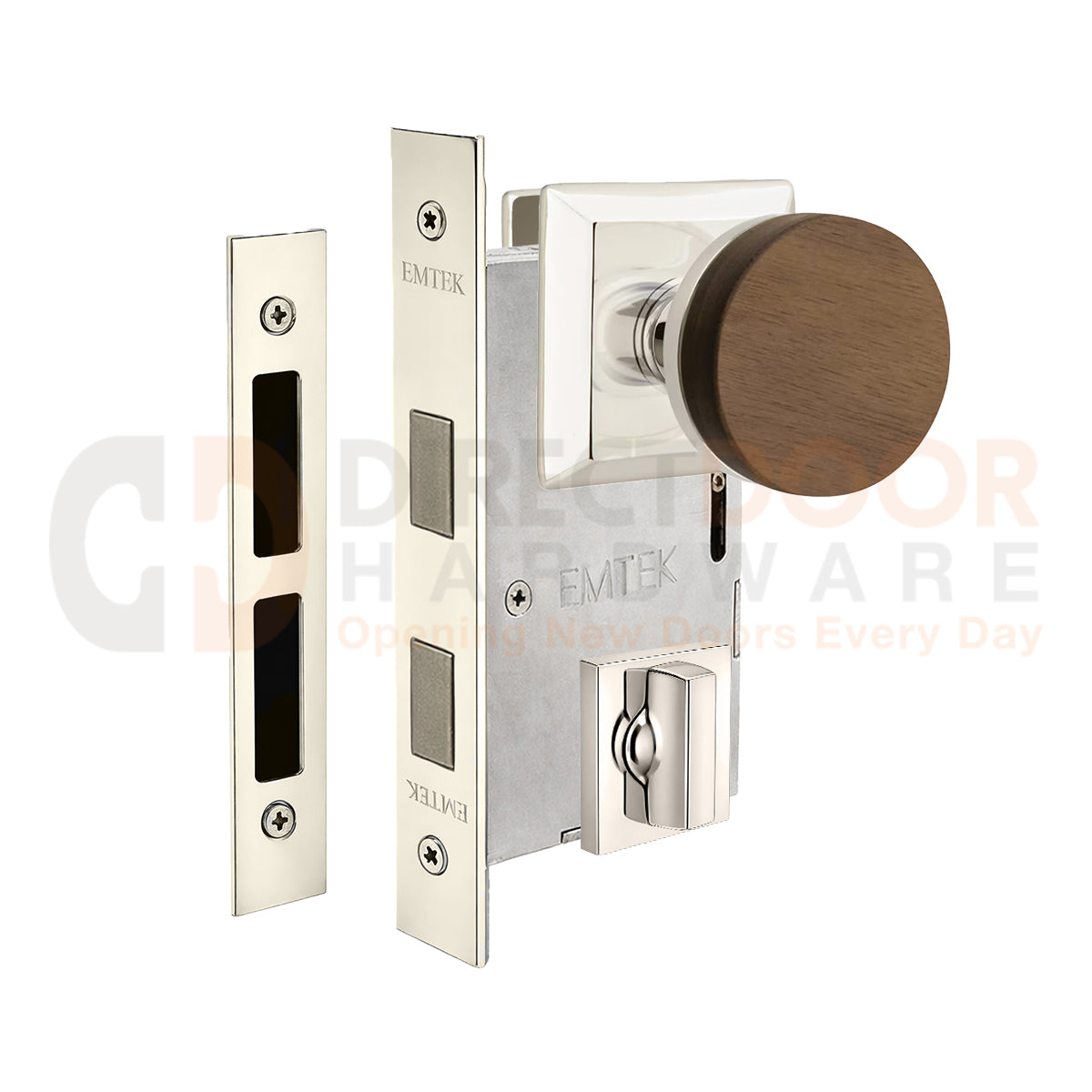 Emtek Walnut Interior Mortise Knob with Quincy Rosette