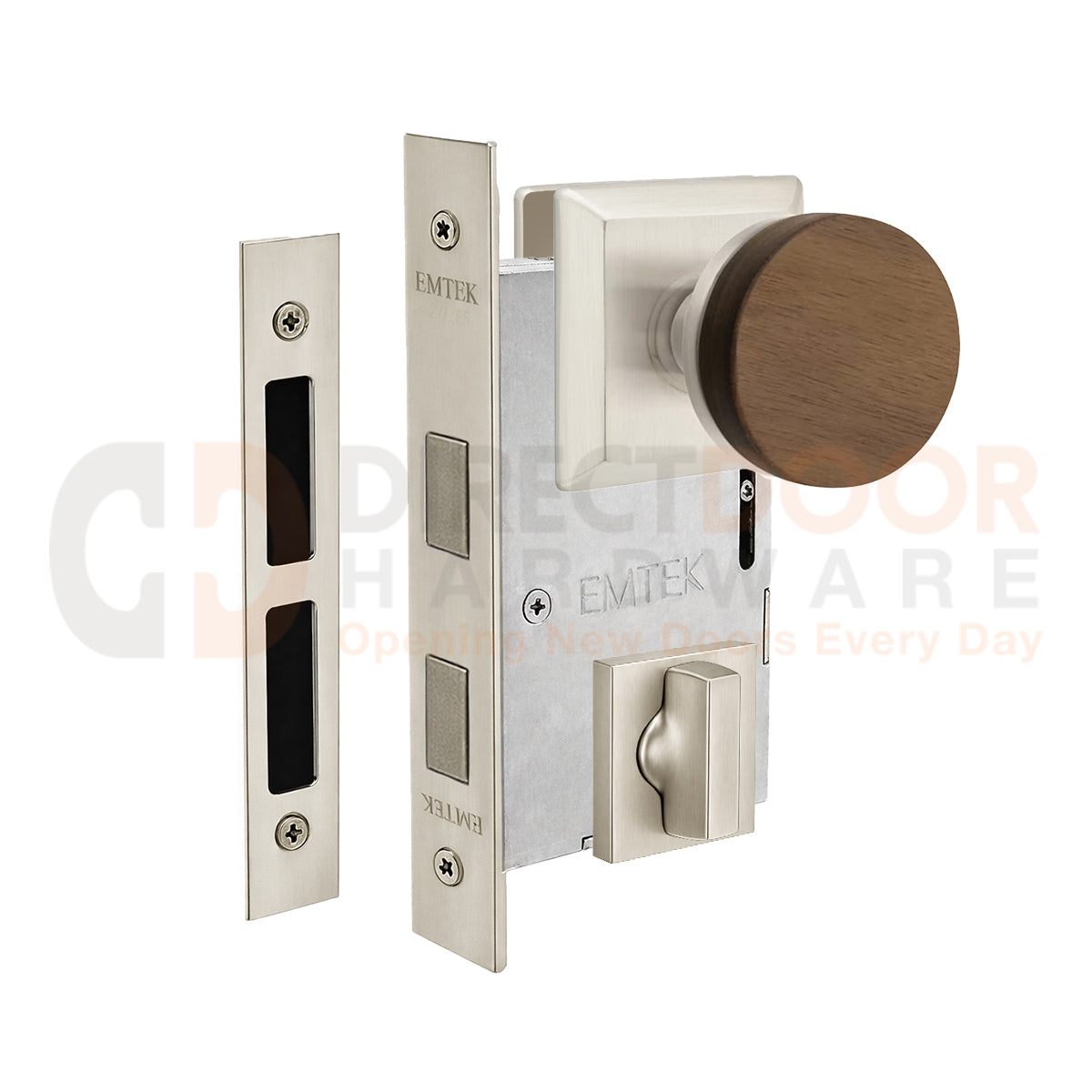 Emtek Walnut Interior Mortise Knob with Quincy Rosette