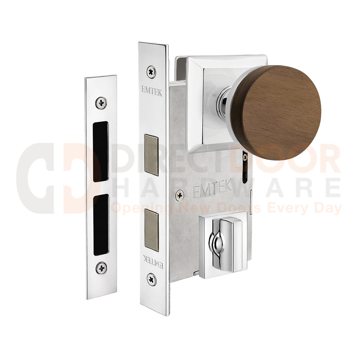 Emtek Walnut Interior Mortise Knob with Quincy Rosette