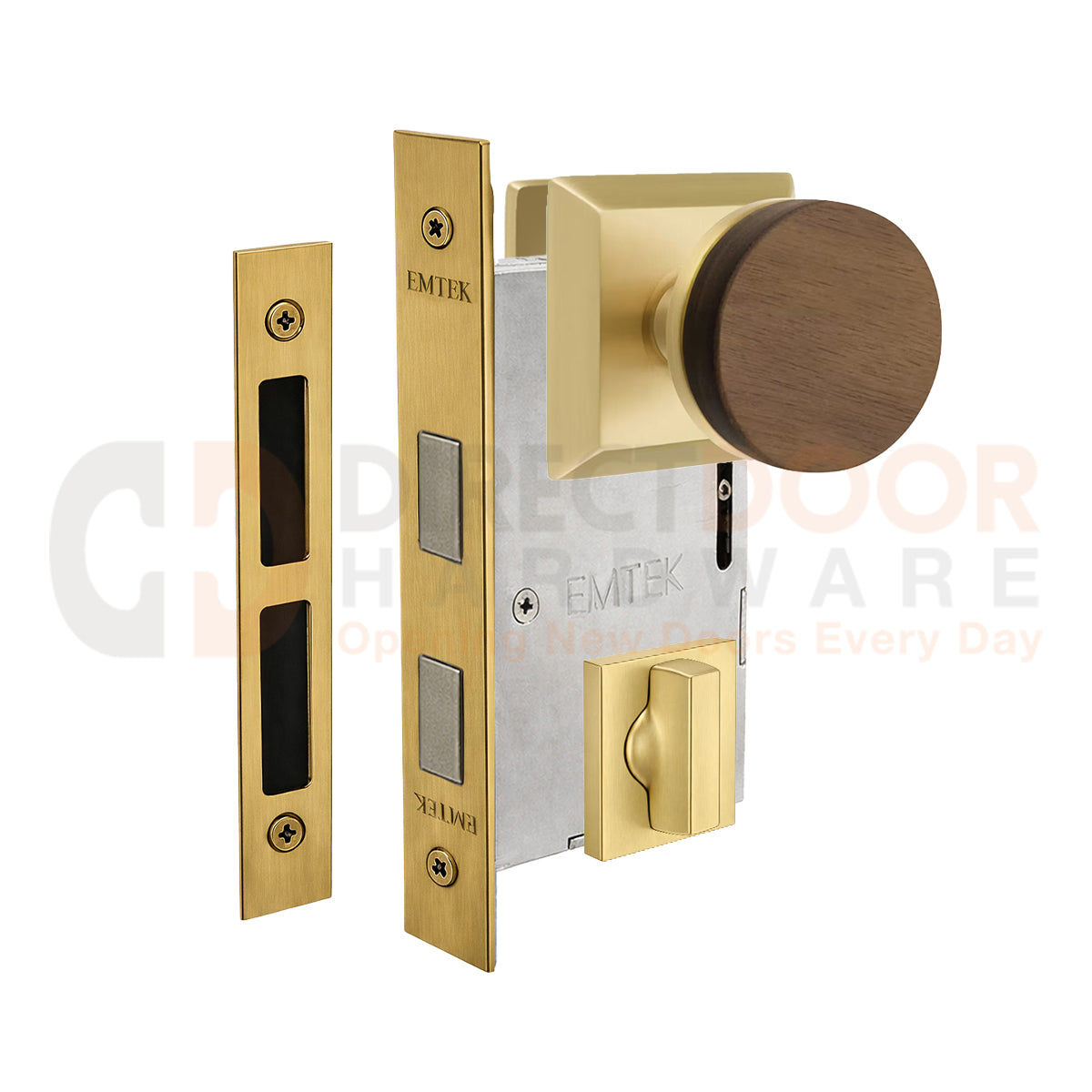 Emtek Walnut Interior Mortise Knob with Quincy Rosette