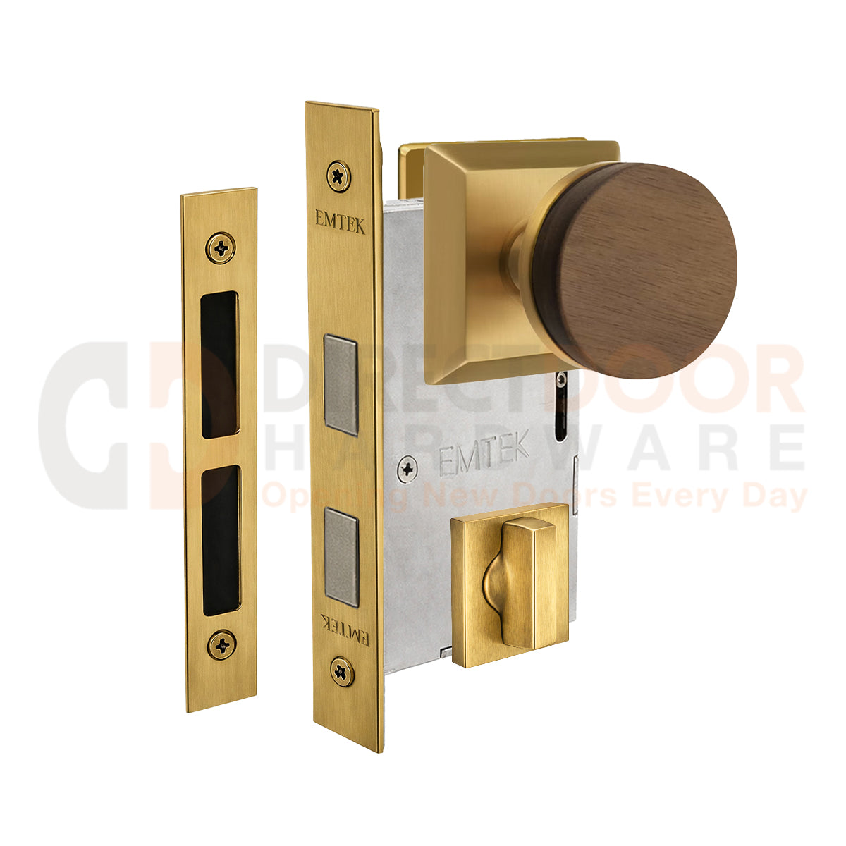 Emtek Walnut Interior Mortise Knob with Quincy Rosette