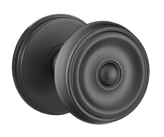 Emtek Waverly Knob with Watford Rosette in Flat Black