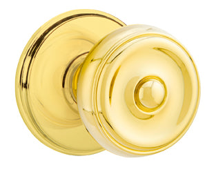 Emtek Waverly Knob with Watford Rosette in Polished Brass