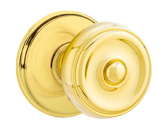 Emtek Waverly Knob with Watford Rosette in Unlaquered Brass