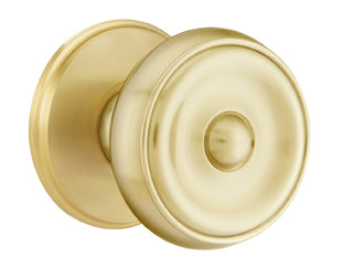 Emtek Waverly Knob with Watford Rosette in Satin Brass
