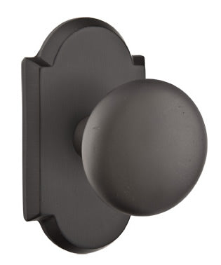 Emtek Sandcast Bronze Winchester Door Knob with Style 1 Rosette