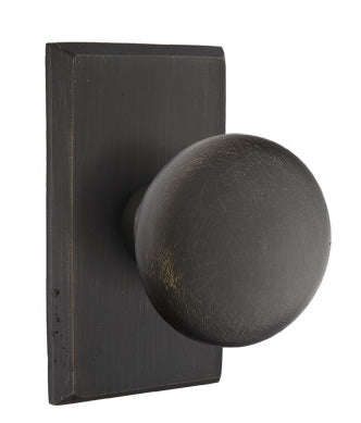 Emtek Sandcast Bronze Winchester Door Knob with Style 3 Rosette