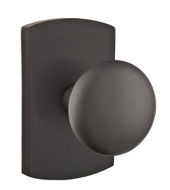 Emtek Sandcast Bronze Winchester Door Knob with Style 4 Rosette
