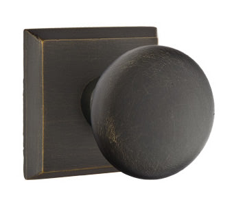 Emtek Sandcast Bronze Winchester Door Knob with Style 6 Rosette
