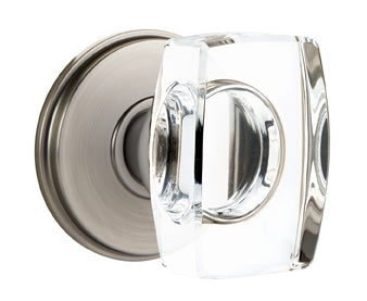 Emtek Windsor Crystal Knob with Watford Rosette Pewter