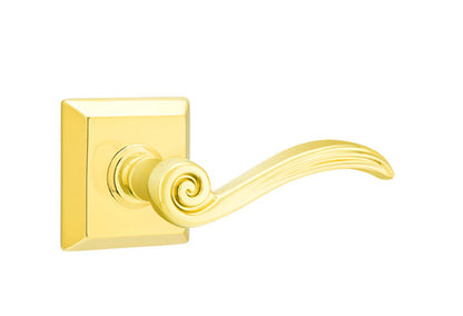 Emtek Elan Lever with Quincy Rosette - Lifetime Polished Brass