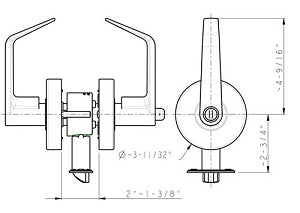 Advantage HS Series Grade 2 Commercial Classroom CT Lever Measurements