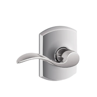 Schlage Accent Passage Lever with Greenwich Rosette-Bright Chrome