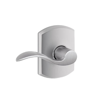 Schlage Accent Passage Lever with Greenwich Rosette-Satin Chrome