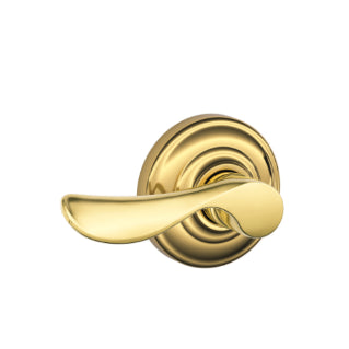 Schlage Champagne Passage Lever with Andover Rosette-Bright Brass