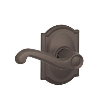 Schlage Flair Passage Lever with Camelot Rosette-Oil Rubbed Bronze