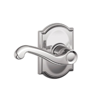 Schlage Flair Passage Lever with Camelot Rosette - Bright Chrome